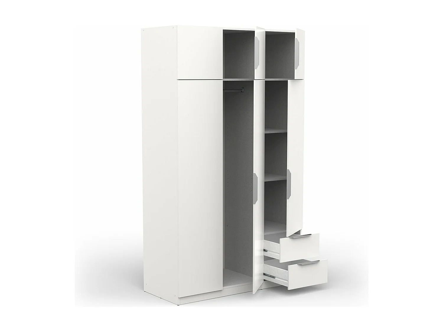 Armoire 6 portes et 2 tiroirs Ghost - L119,4 cm