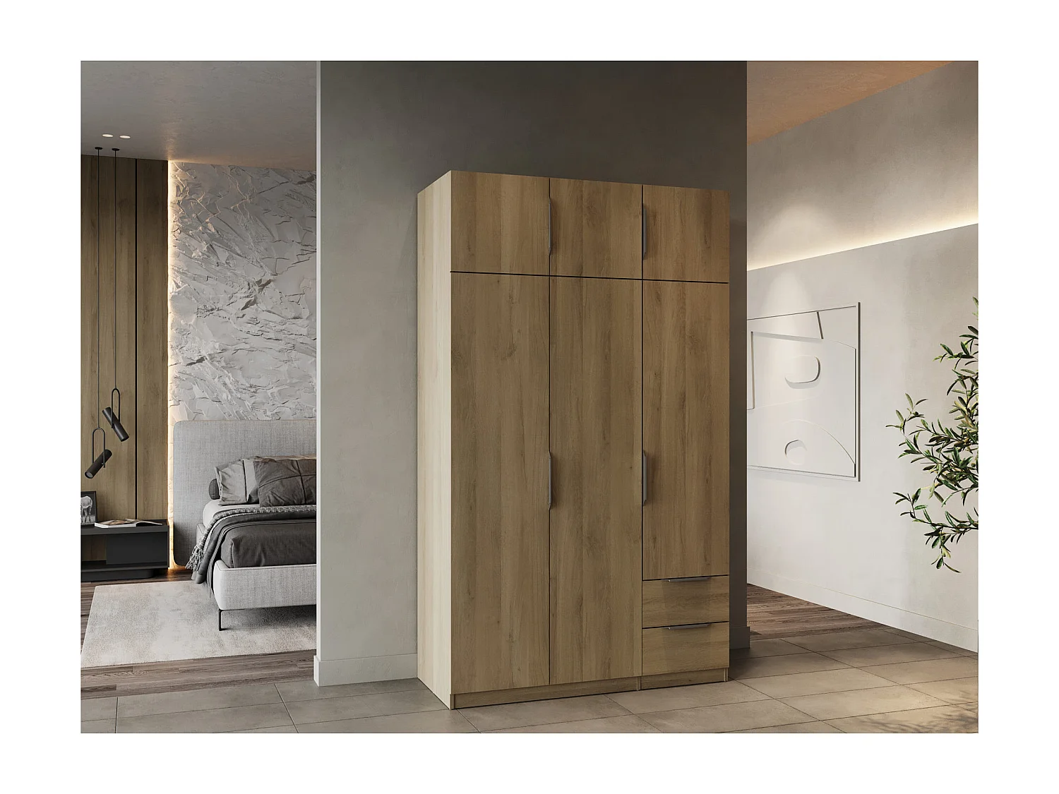 Roupeiro AMBIHOME SHADE 13 - Carvalho, C119xP51xA203cm