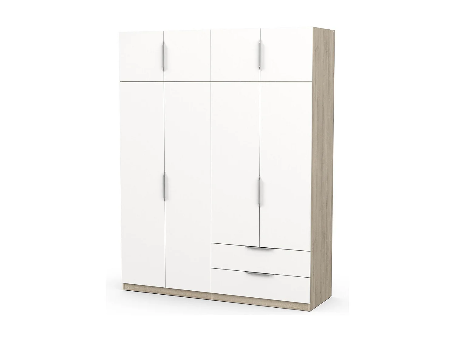 Roupeiro AMBIHOME SHADE 14 - Branco/Carvalho, C157xP51xA203cm