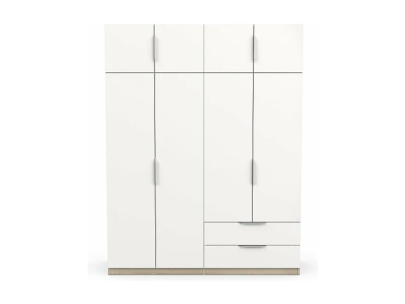 Roupeiro AMBIHOME SHADE 14 - Branco/Carvalho, C157xP51xA203cm