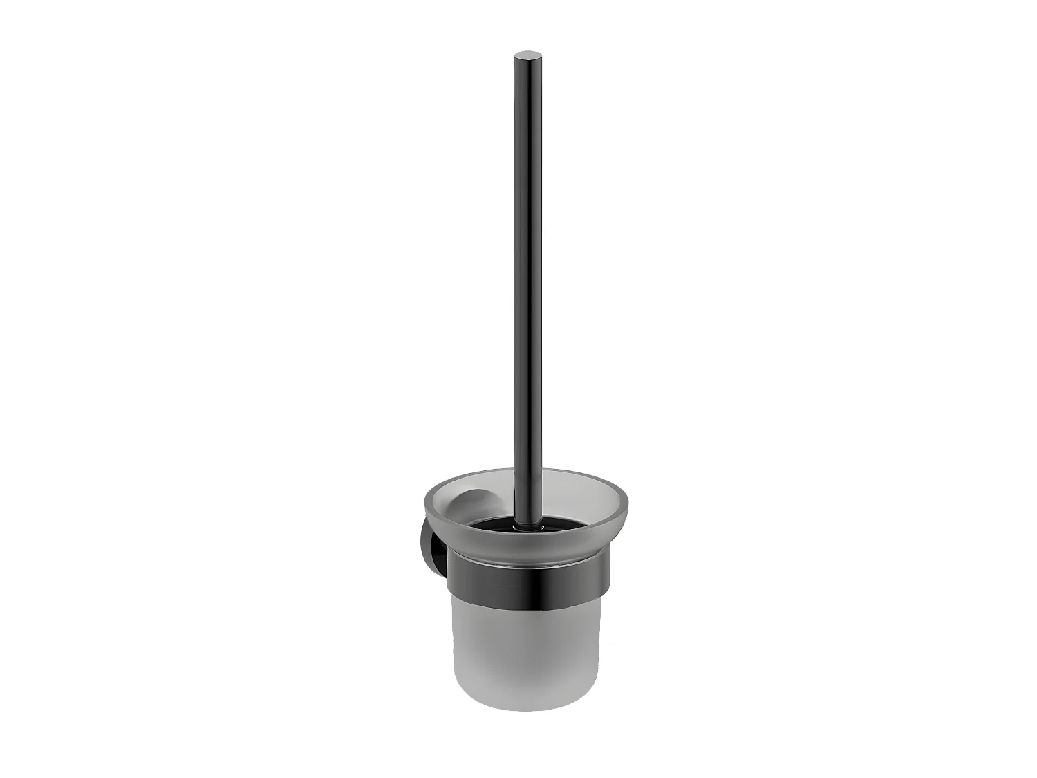Luisa brosse WC avec support gris gun métal - Essebagno