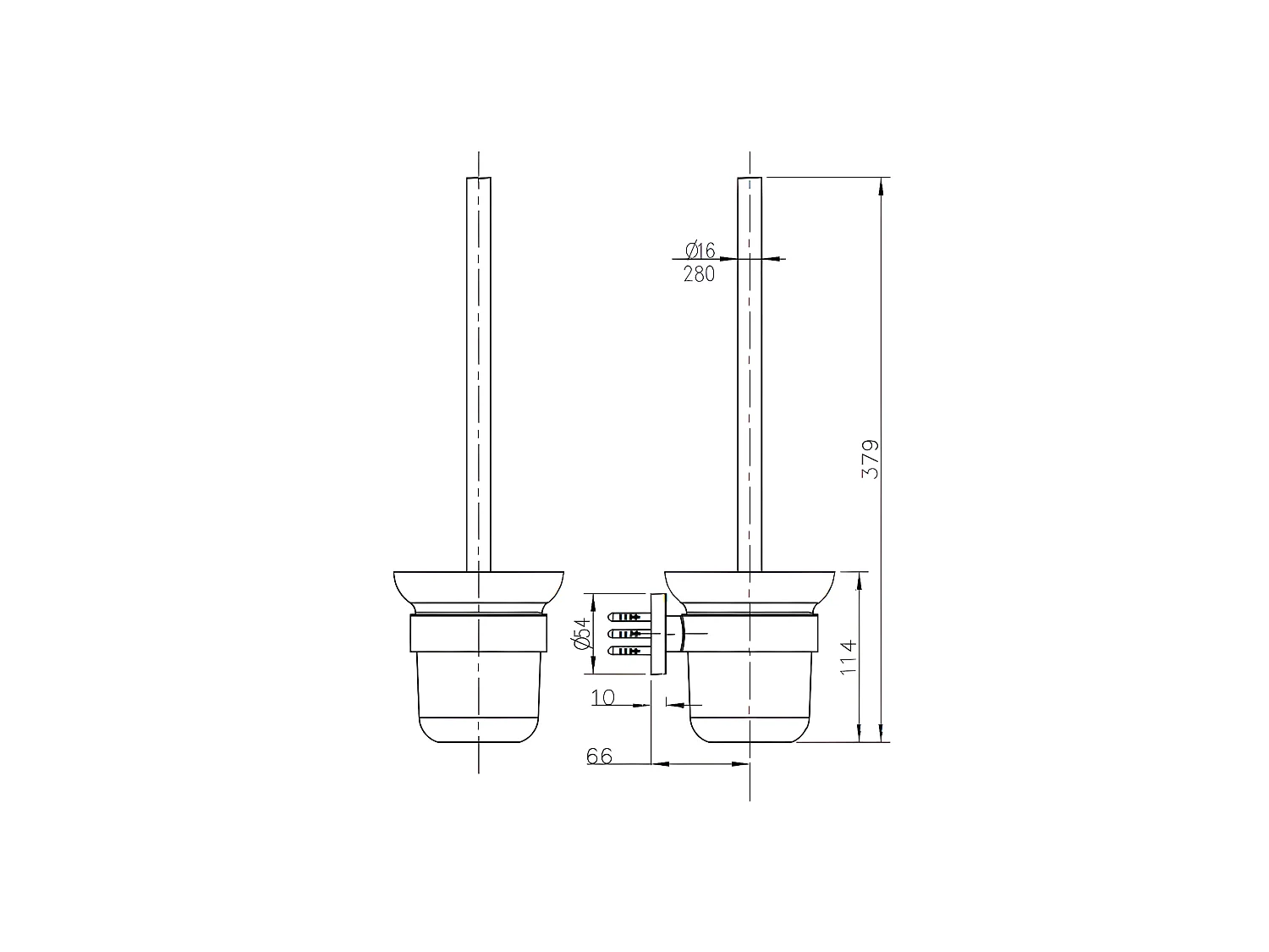 Luisa brosse WC avec support or brossé - Essebagno