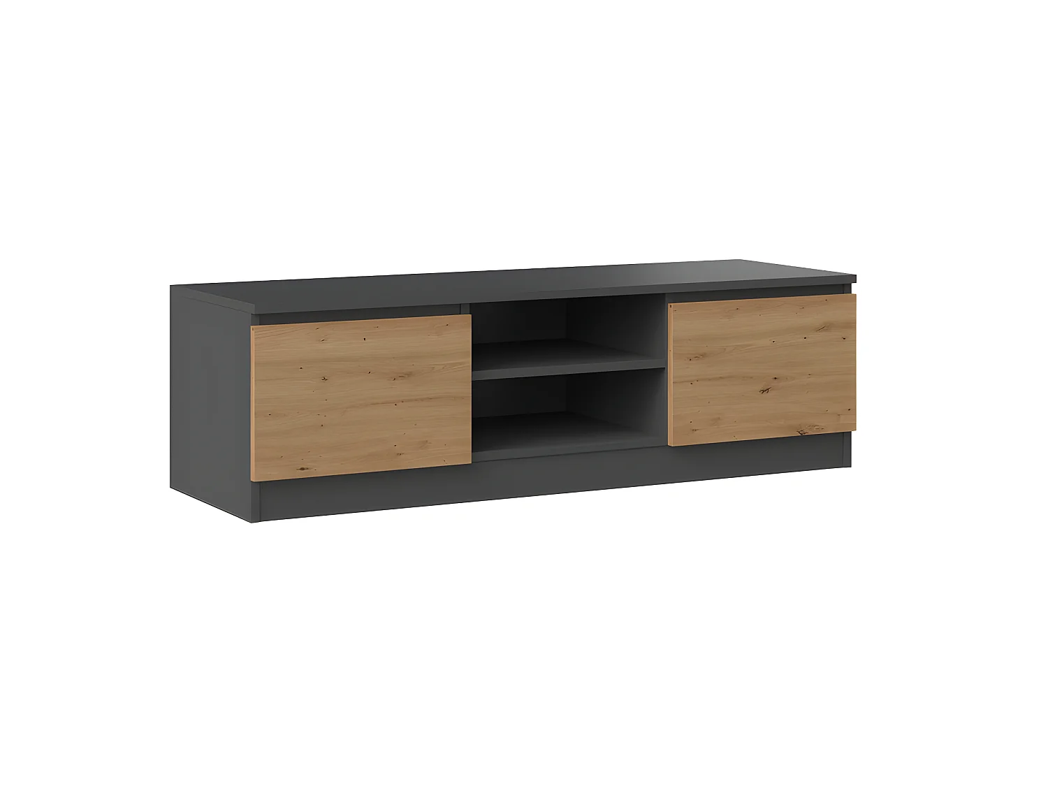 TIVOLI - Mueble de TV de estilo moderno - 120x40x36cm - 2 nichos + 2 puertas - Almacenamiento de equipos de TV/audio