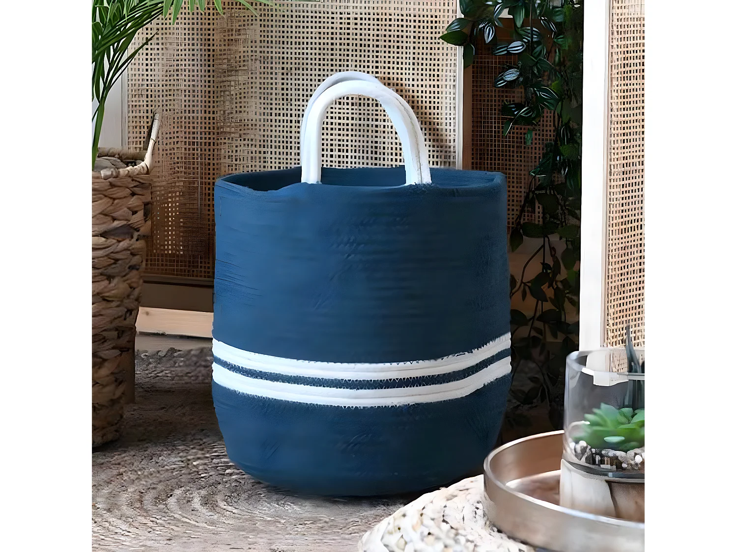 Panier en coton GUAM - Bleu
