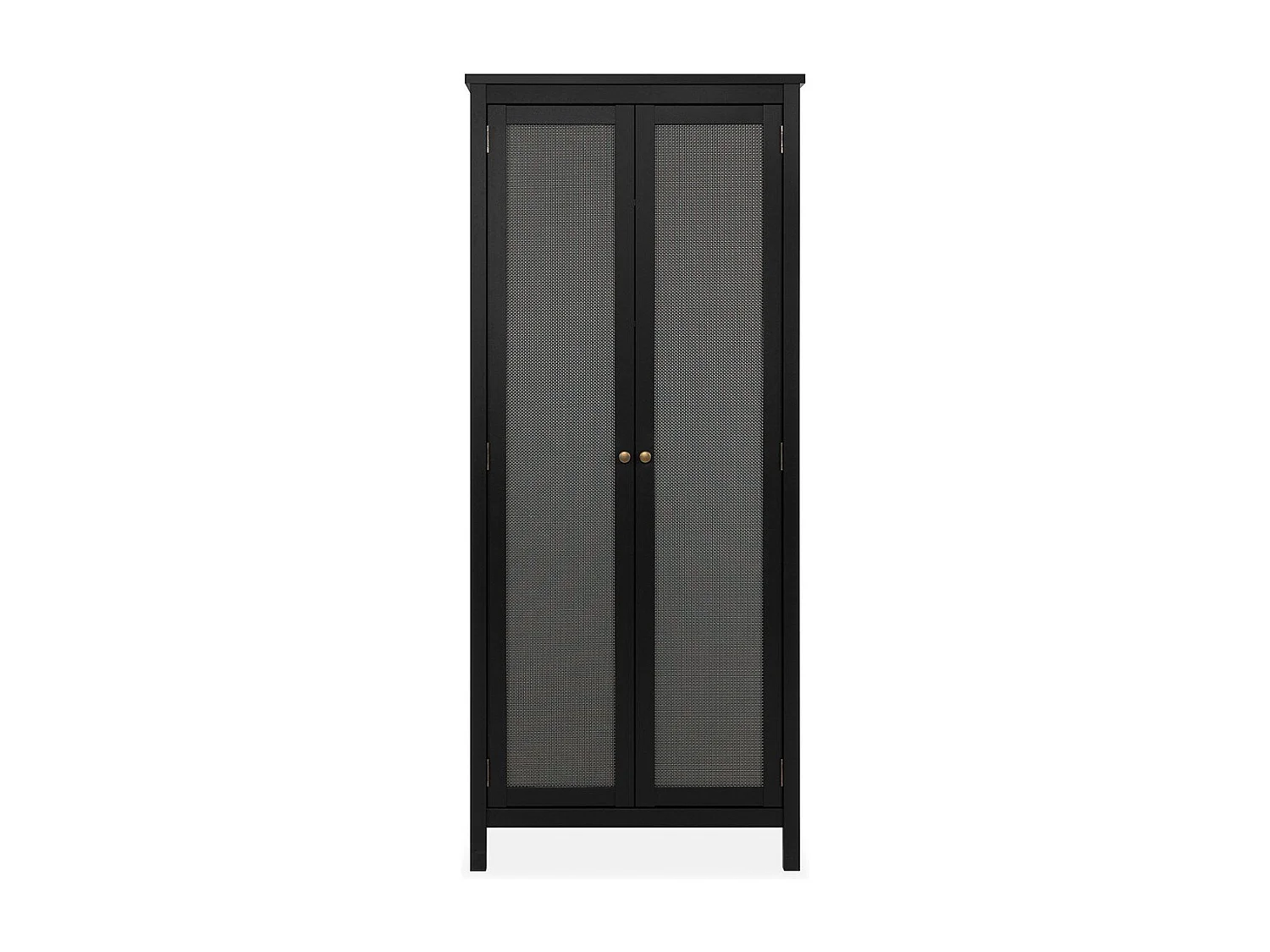 Armoire 2 Portes Noir et Effet Métal H187 cm - KRAKOW