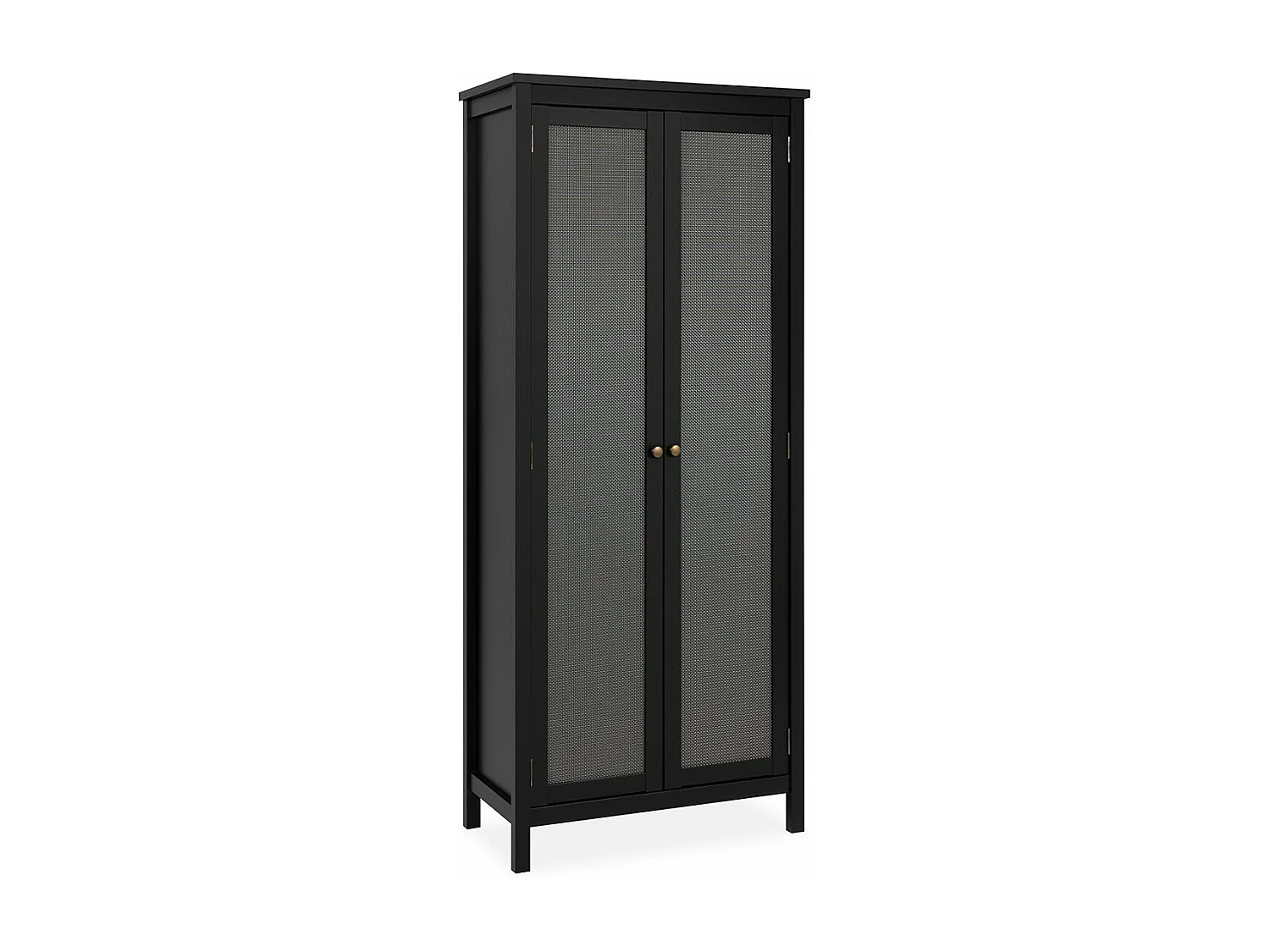 Armoire 2 Portes Noir et Effet Métal H187 cm - KRAKOW