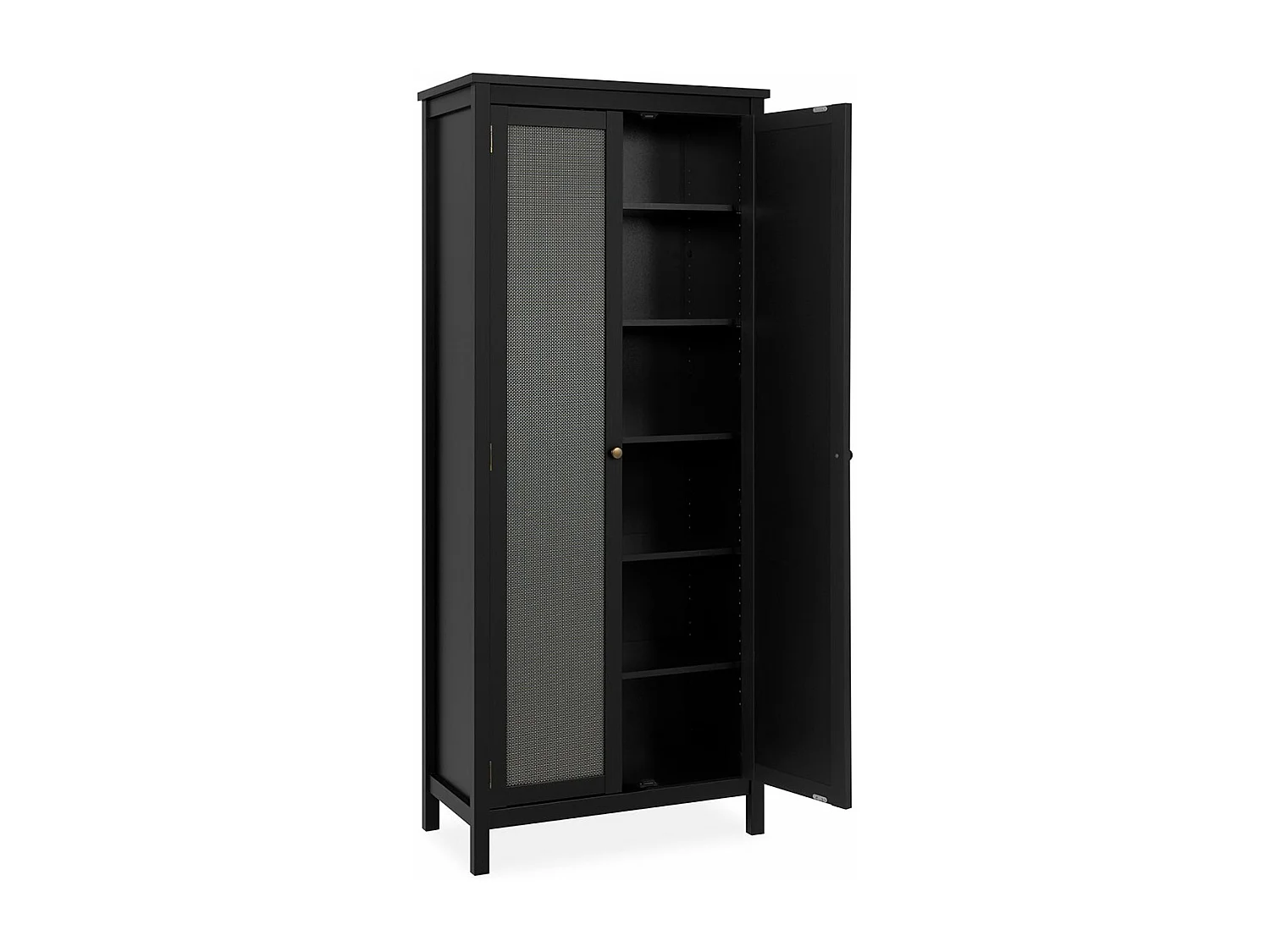 Armoire 2 Portes Noir et Effet Métal H187 cm - KRAKOW