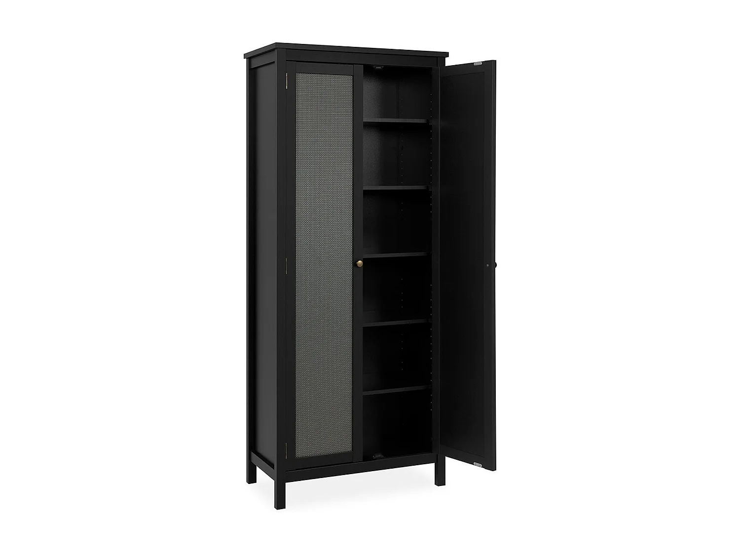 Armoire 2 Portes Noir et Effet Métal H187 cm - KRAKOW