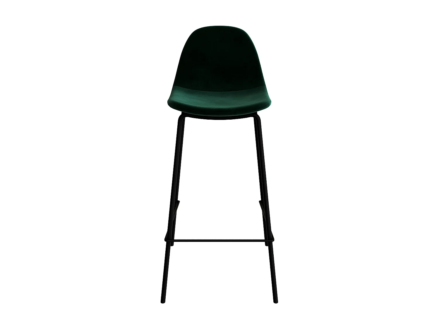 Lot de 2 chaises pour îlot central 65 cm en velours vert foncé - Henrik