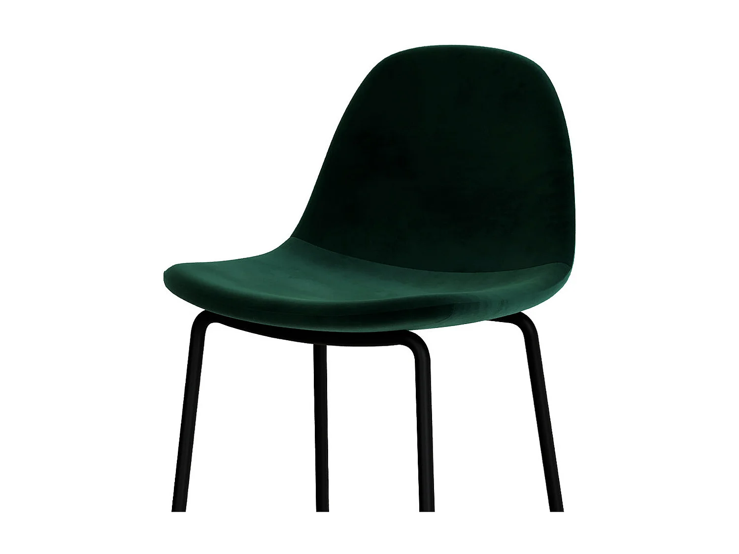Lot de 2 chaises pour îlot central 65 cm en velours vert foncé - Henrik