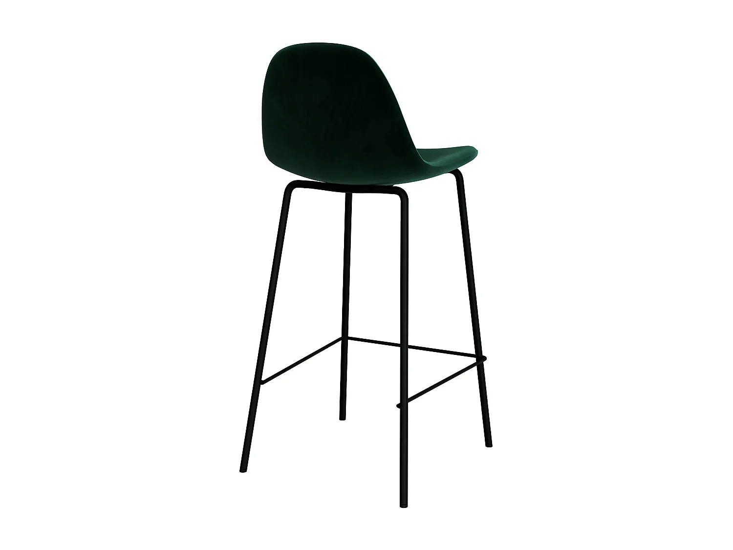 Lot de 2 chaises pour îlot central 65 cm en velours vert foncé - Henrik