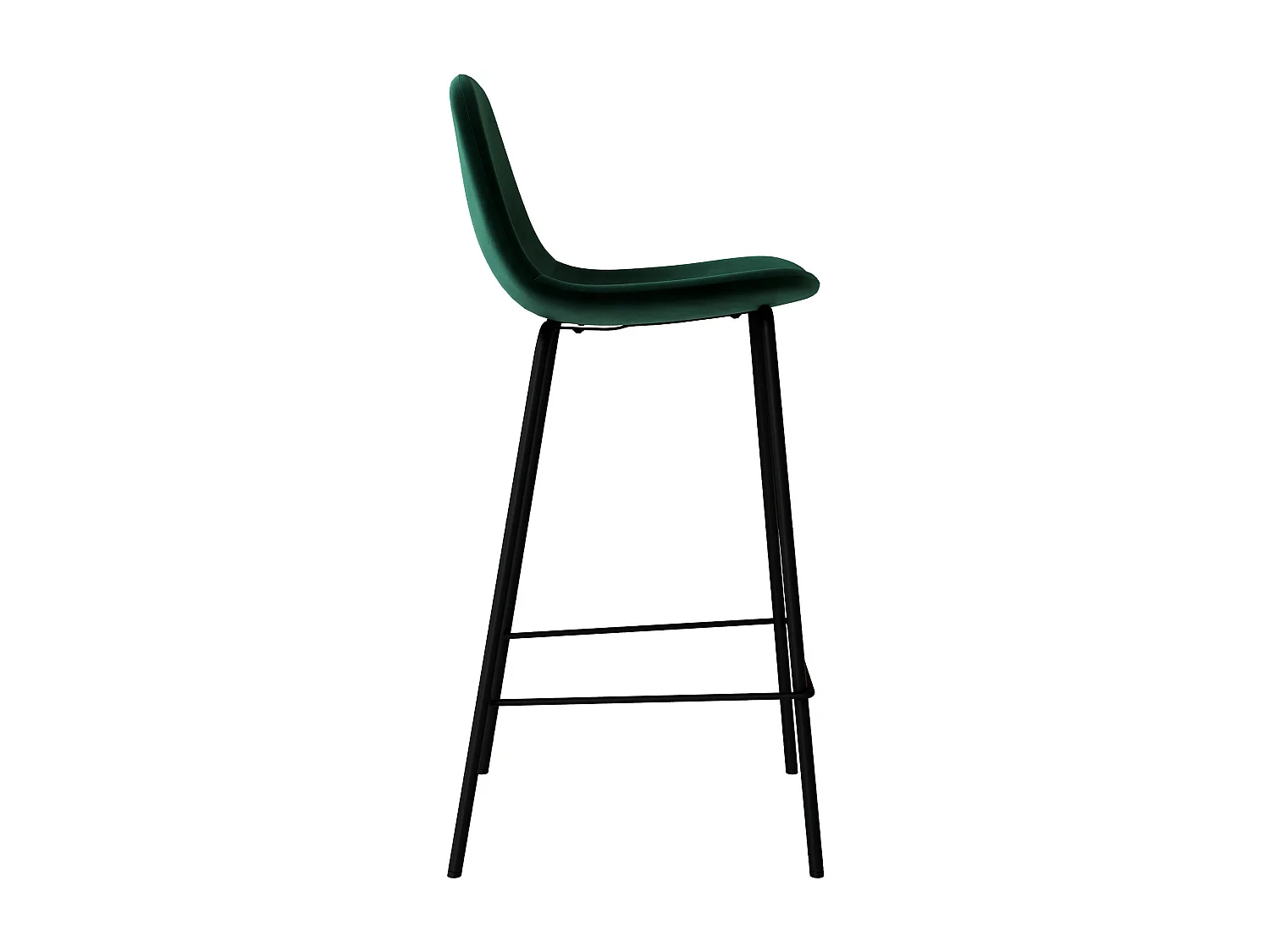 Set de 2 sillas para isla de cocina en terciopelo verde oscuro 65 cm - Henrik