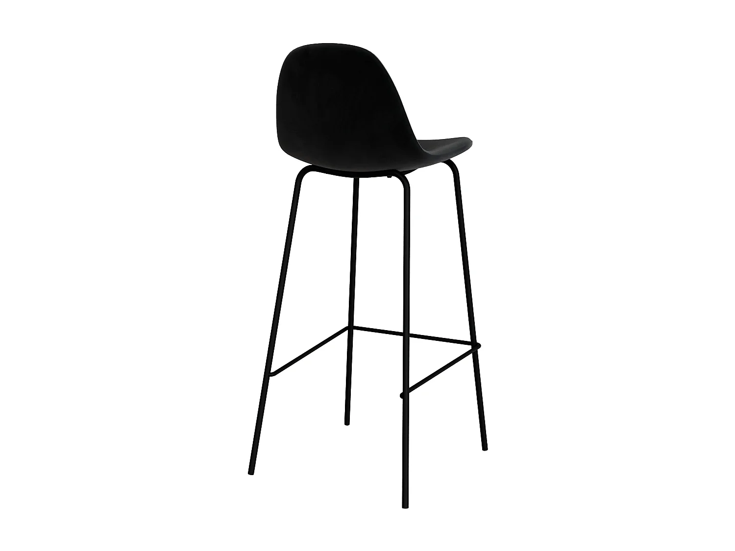 Lot de 2 chaises de bar en velours noir 75 cm - Henrik