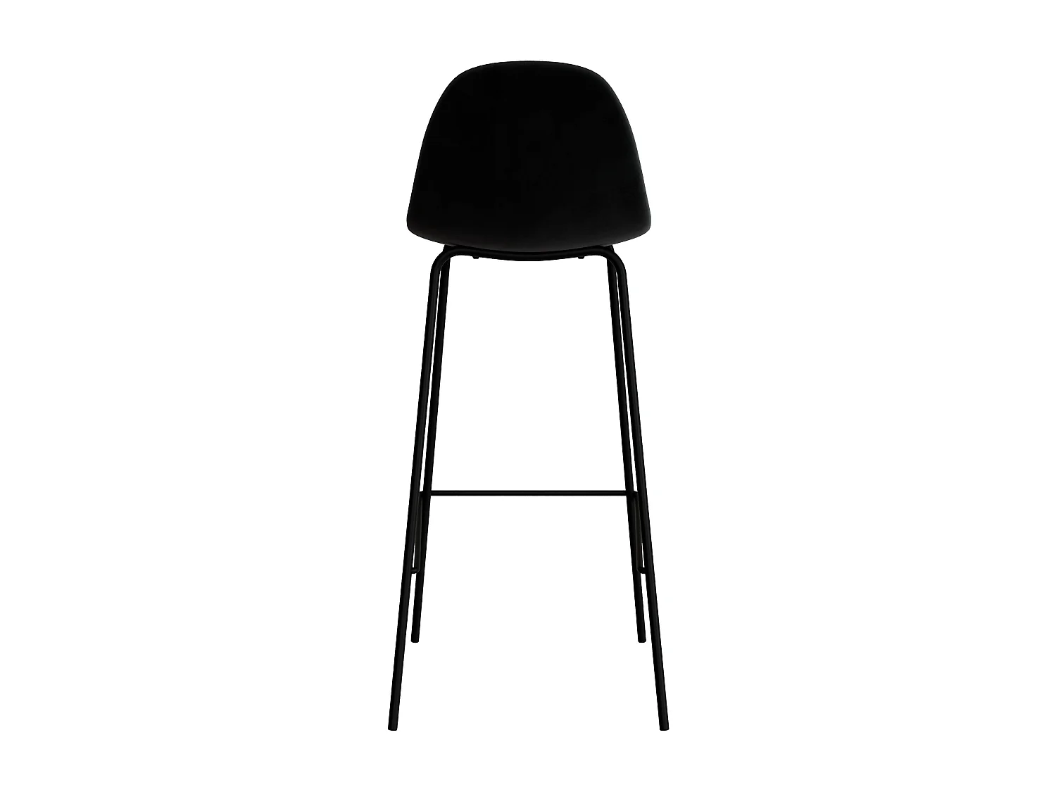 Set de 2 sillas de bar en terciopelo negro 75 cm - Henrik