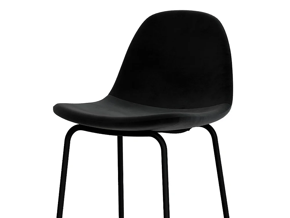 Lot de 2 chaises de bar en velours noir 75 cm - Henrik