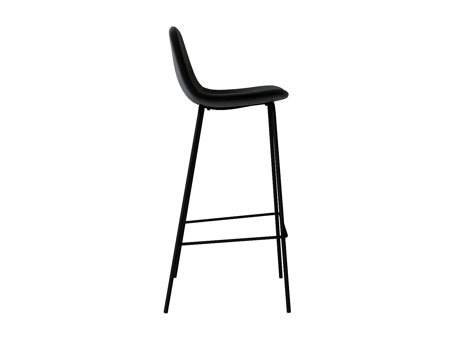 Lot de 2 chaises de bar en velours noir 75 cm - Henrik