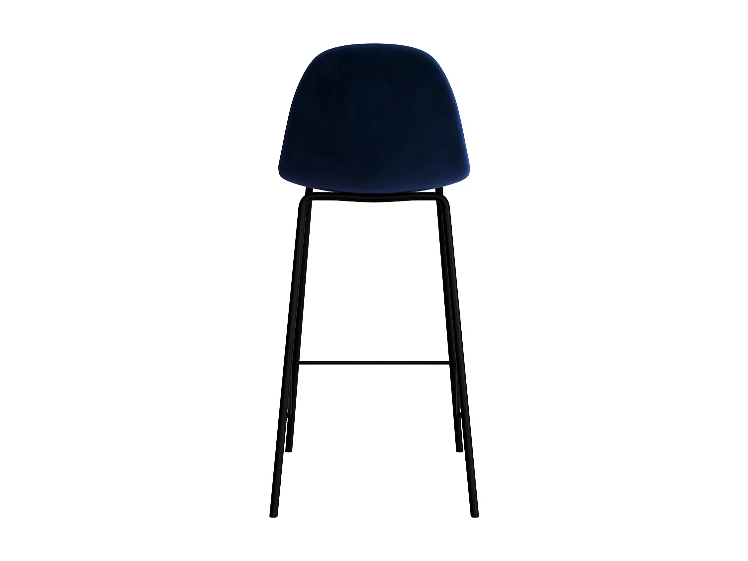 Lot de 2 chaises pour îlot central 65 cm en velours bleu foncé - Henrik