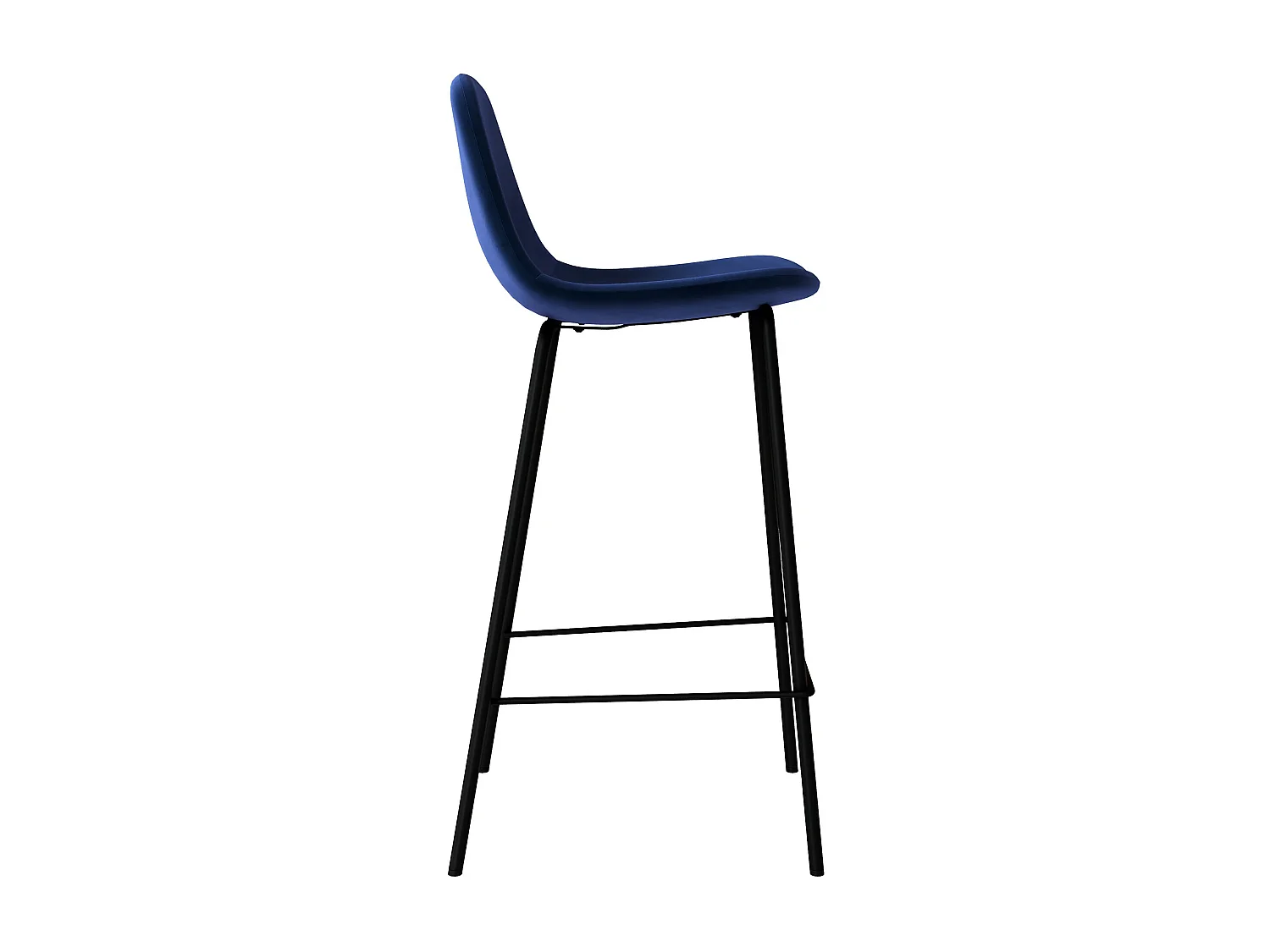 Lot de 2 chaises pour îlot central 65 cm en velours bleu foncé - Henrik