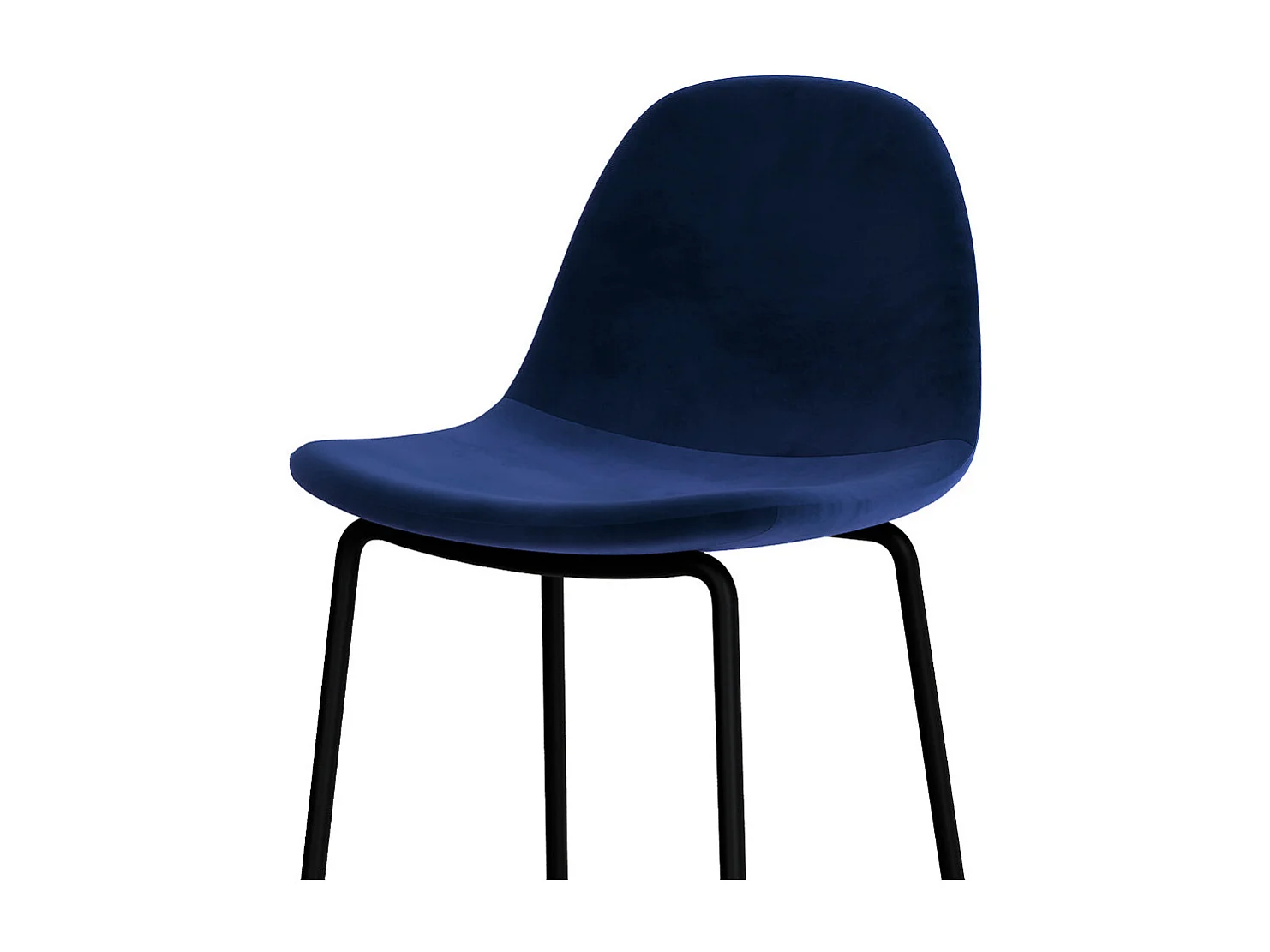 Lot de 2 chaises pour îlot central 65 cm en velours bleu foncé - Henrik
