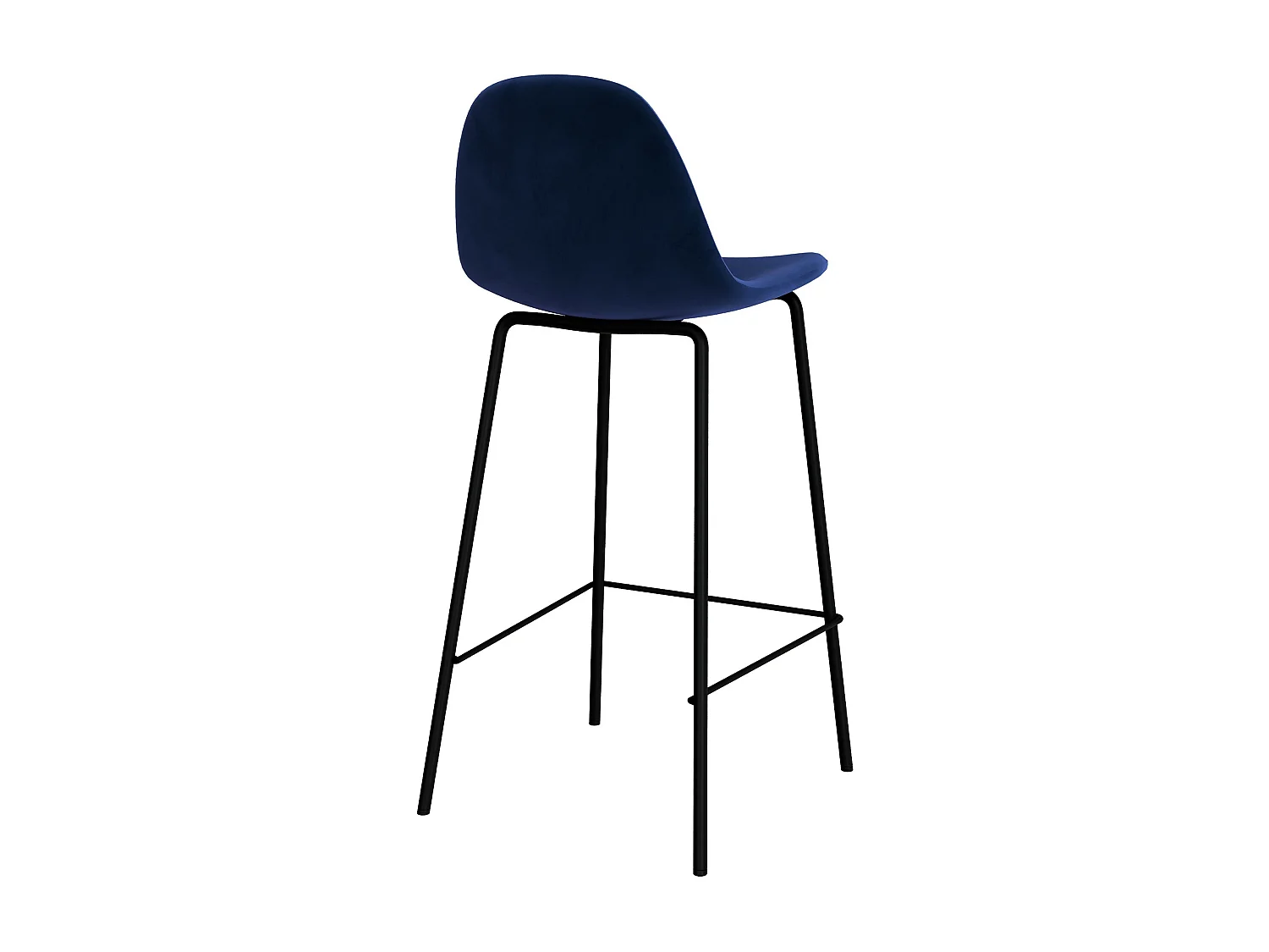 Set de 2 sillas para isla de cocina en terciopelo azul oscuro 65 cm - Henrik