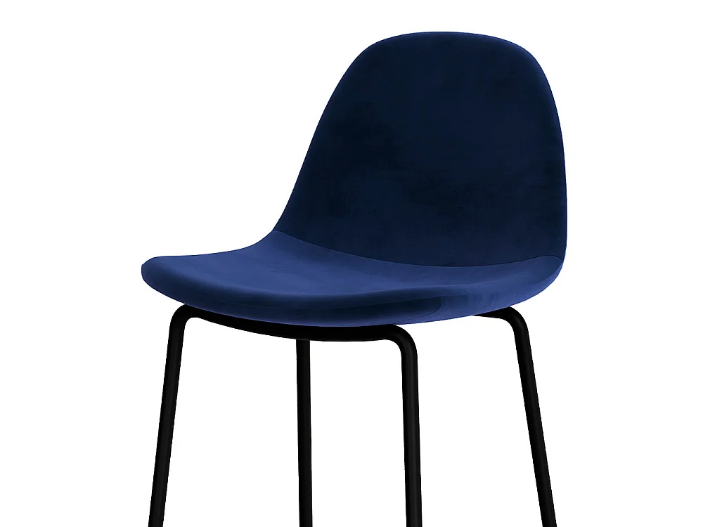 Set de 2 sillas para isla de cocina en terciopelo azul oscuro 65 cm - Henrik