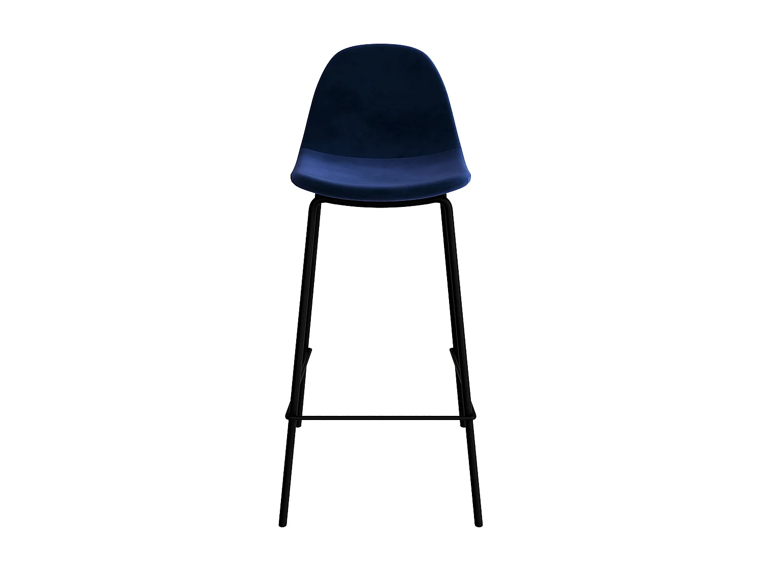 Set de 2 sillas para isla de cocina en terciopelo azul oscuro 65 cm - Henrik
