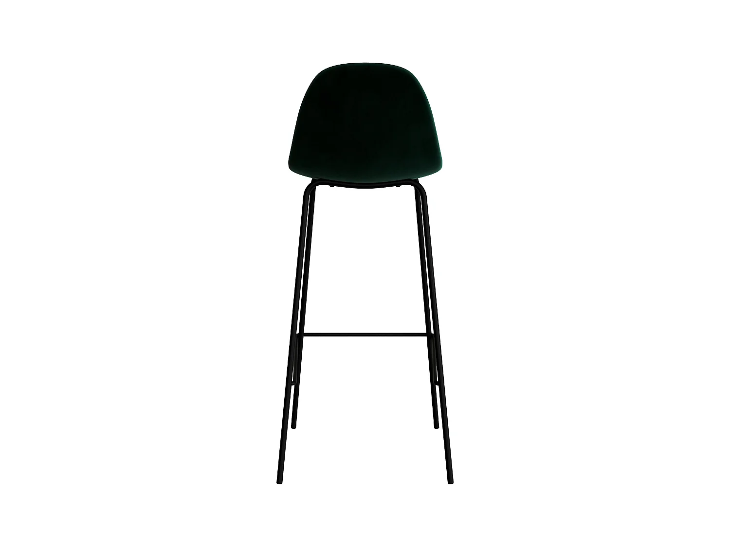 Lot de 2 chaises de bar en velours vert foncé 75 cm - Henrik