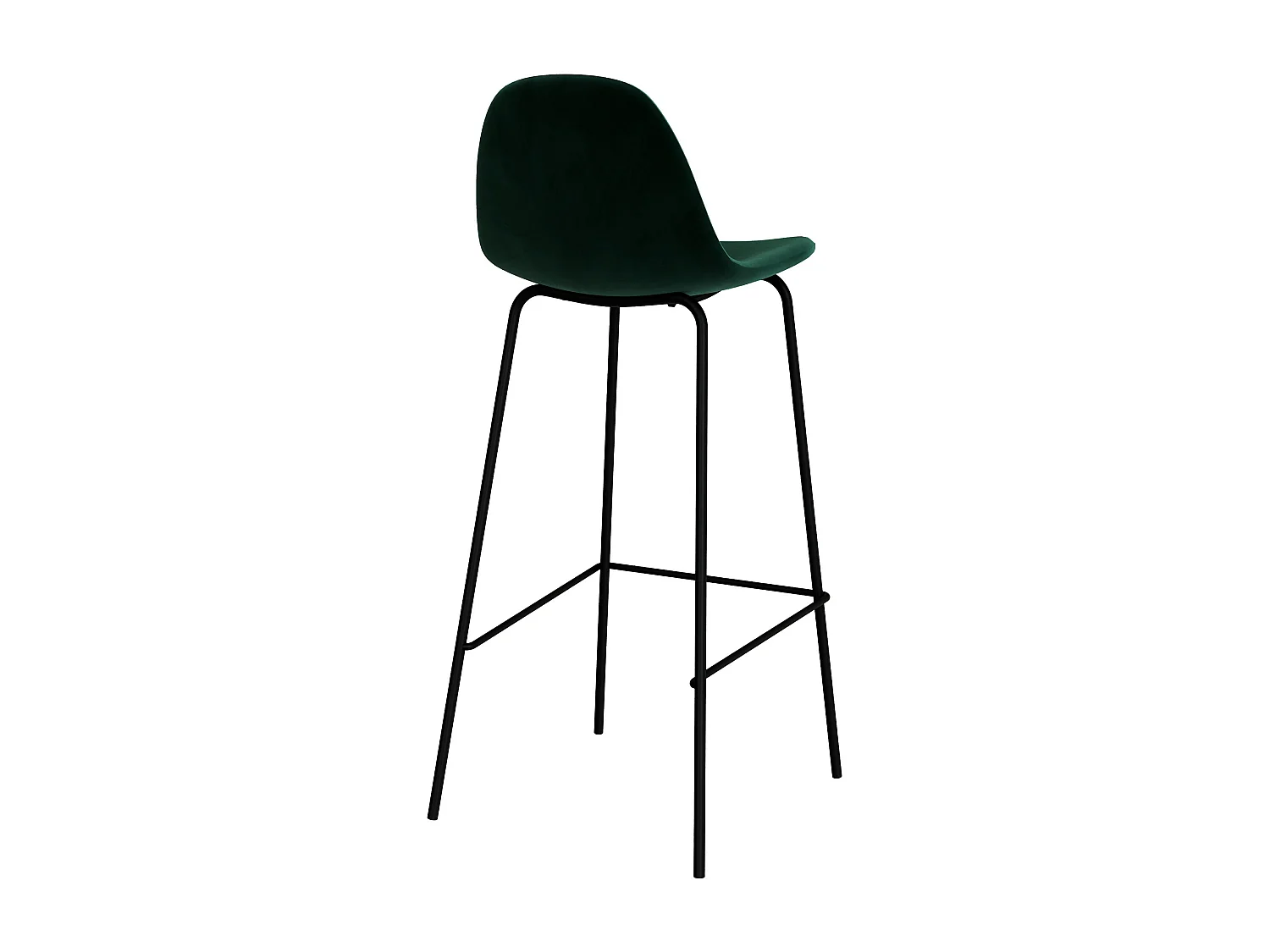 Set de 2 sillas de bar en terciopelo verde oscuro 75 cm - Henrik
