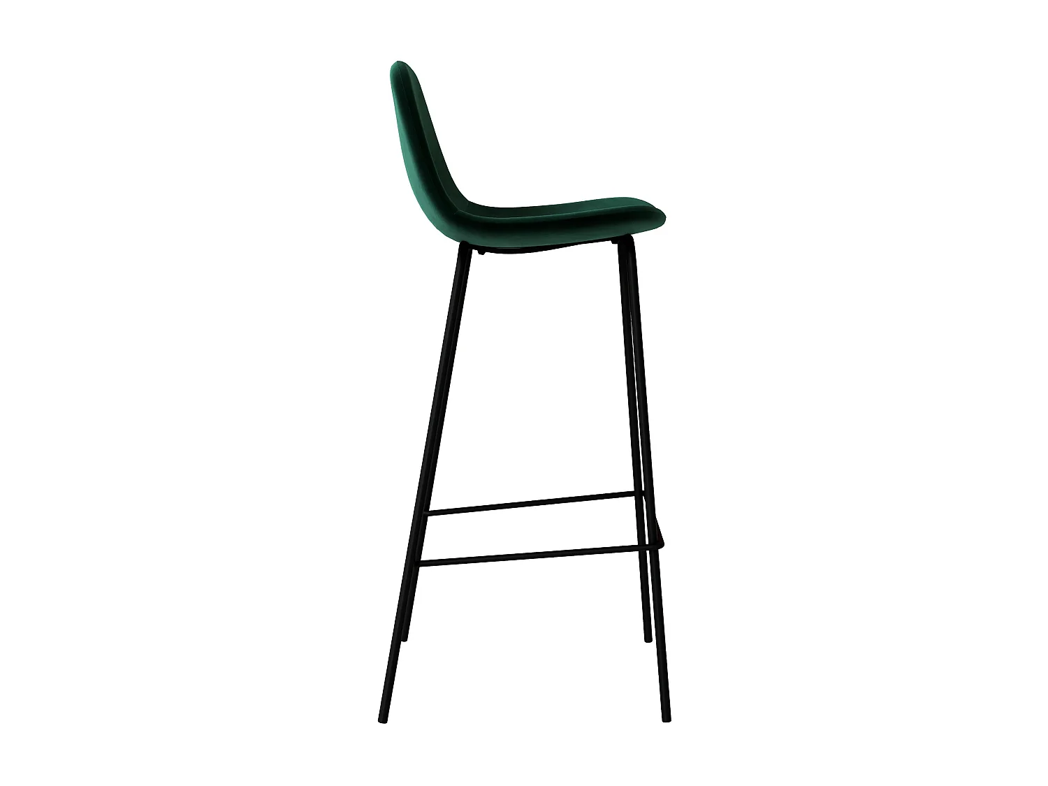 Set de 2 sillas de bar en terciopelo verde oscuro 75 cm - Henrik