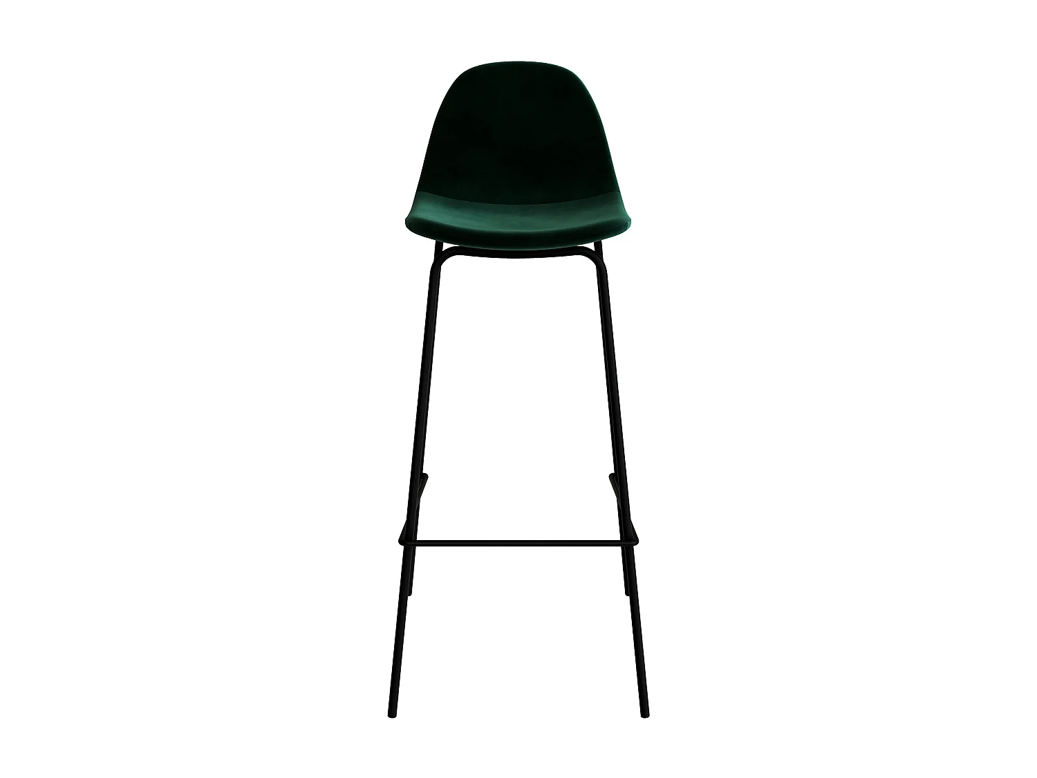 Set de 2 sillas de bar en terciopelo verde oscuro 75 cm - Henrik