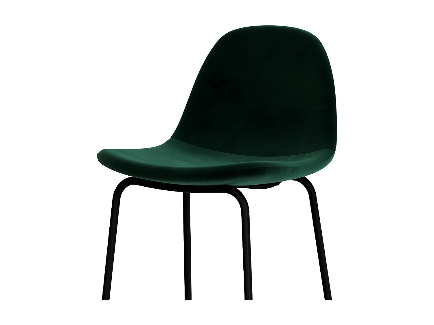 Lot de 2 chaises de bar en velours vert foncé 75 cm - Henrik