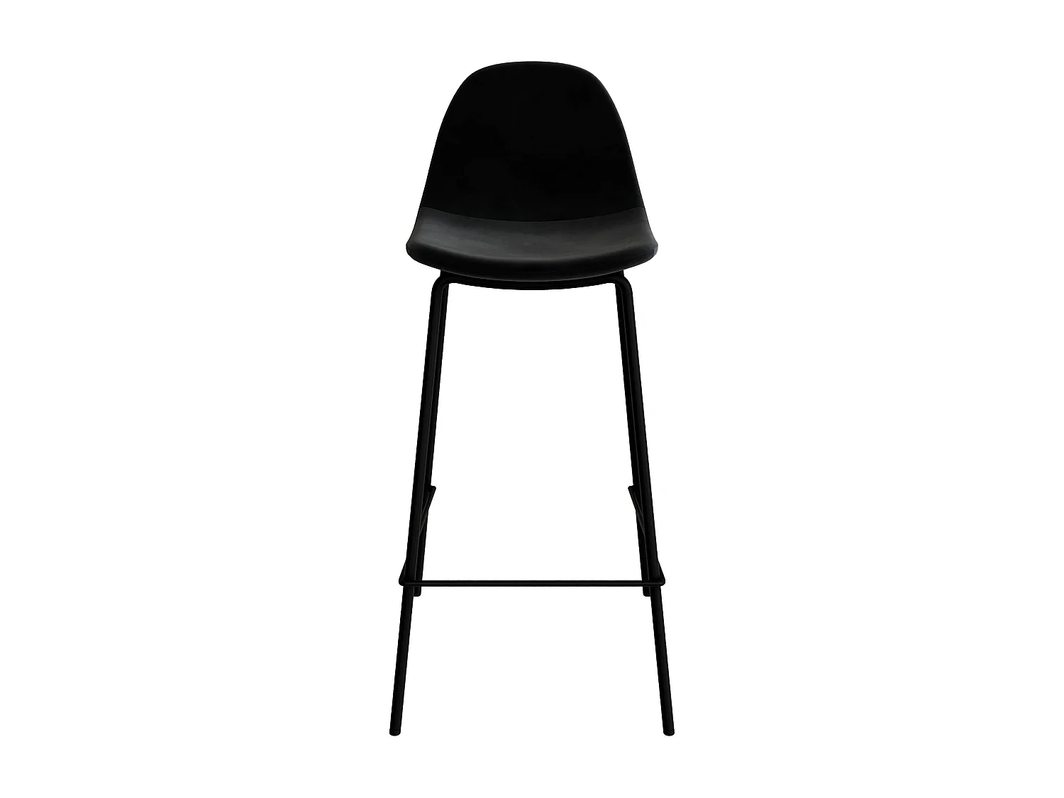 Lot de 2 chaises pour îlot central 65 cm en velours noir - Henrik