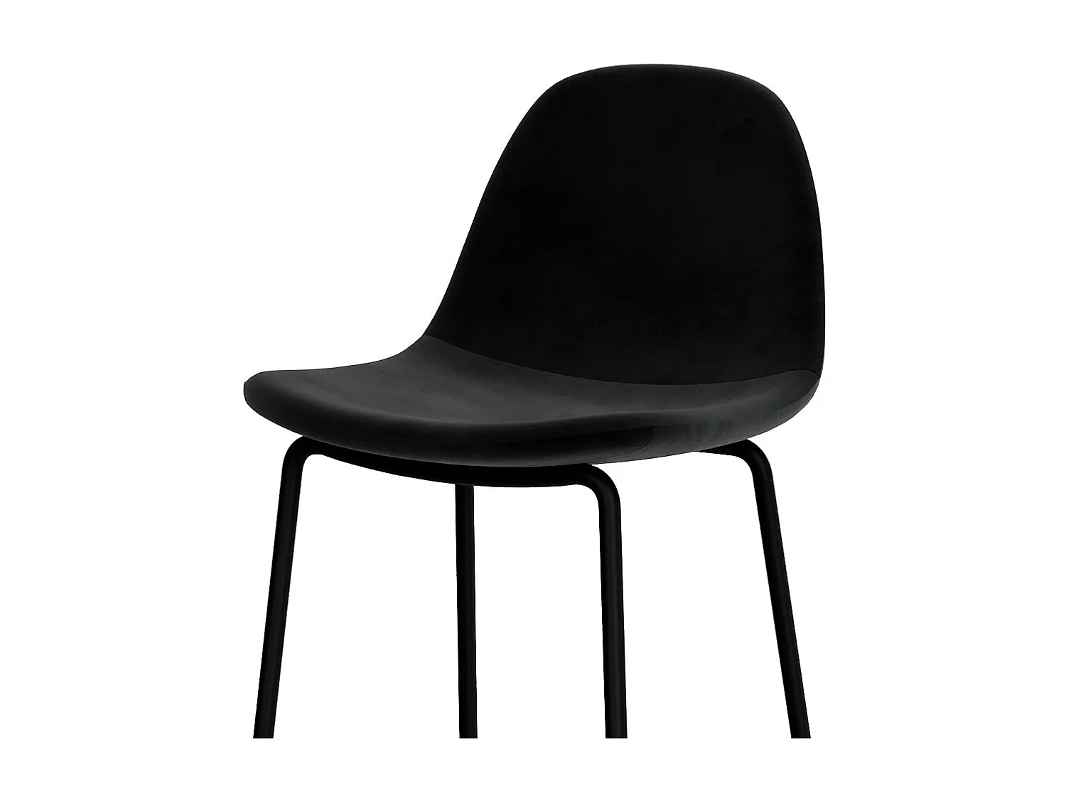 Lot de 2 chaises pour îlot central 65 cm en velours noir - Henrik
