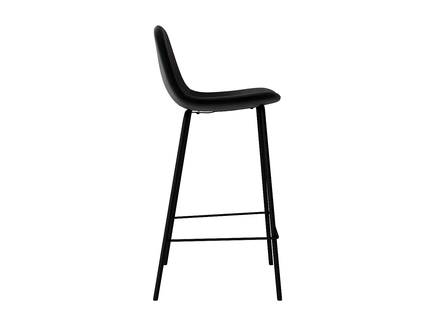 Lot de 2 chaises pour îlot central 65 cm en velours noir - Henrik