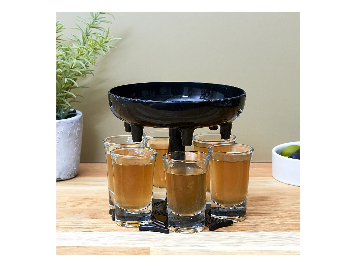 Distributeur De 6 Verres A Shooter Noir, Transparent