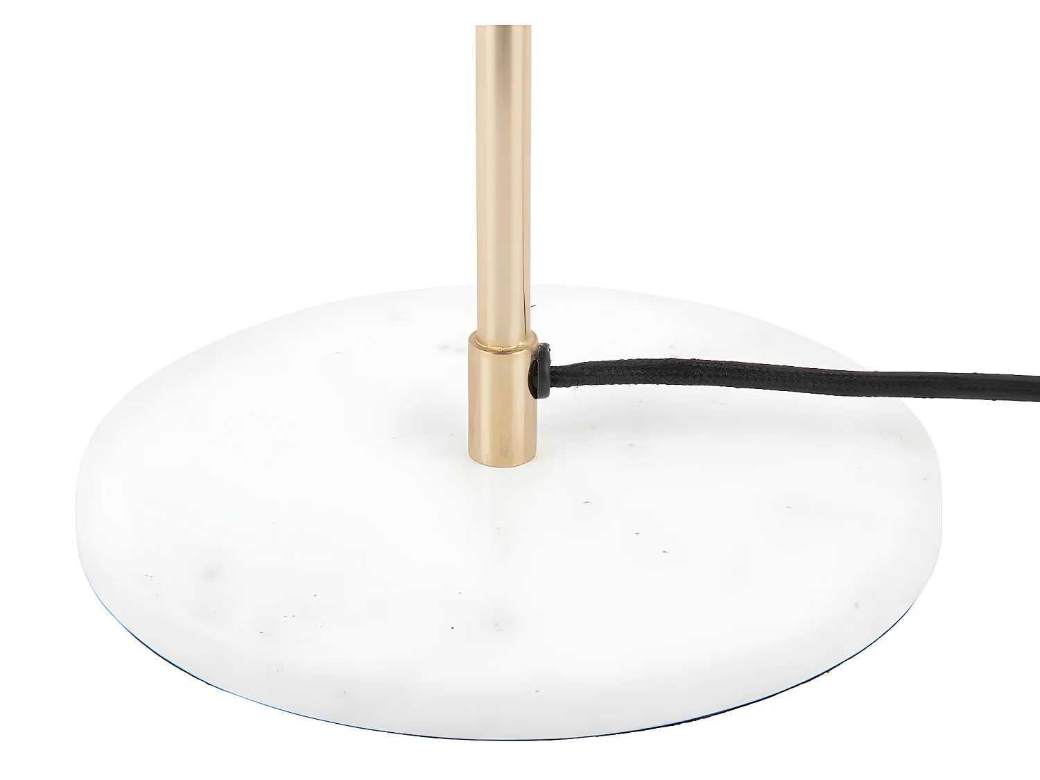 Waved Dome - Lampe à poser en métal et marbre - Jaune moutarde