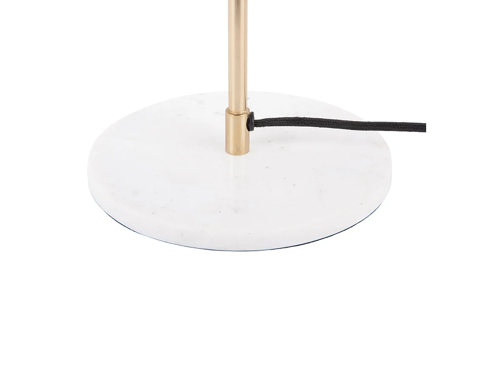Waved Dome - Lampe à poser en métal et marbre - Jaune moutarde
