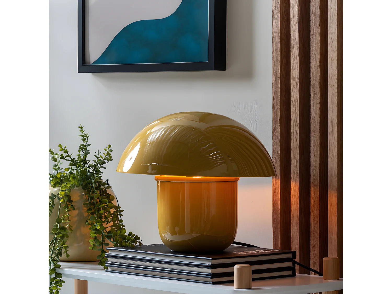 Fat Mushroom - Lampe à poser champignon en métal - Jaune