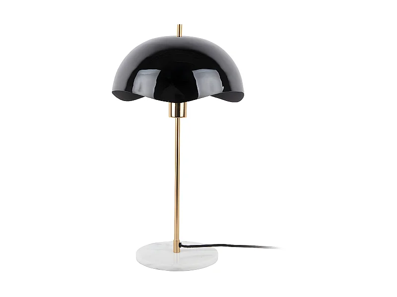 Waved Dome - Lampe à poser en métal et marbre - Noir