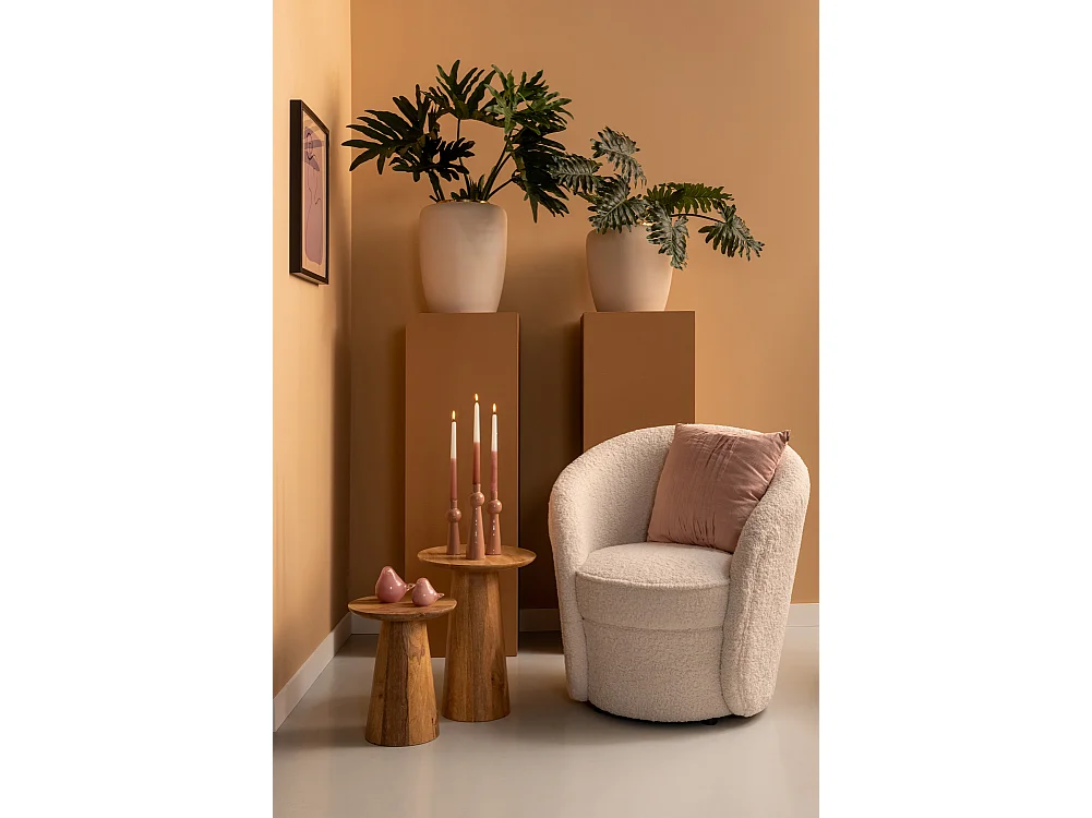 Force - Table d’appoint en bois de manguier ø30cm - Bois clair