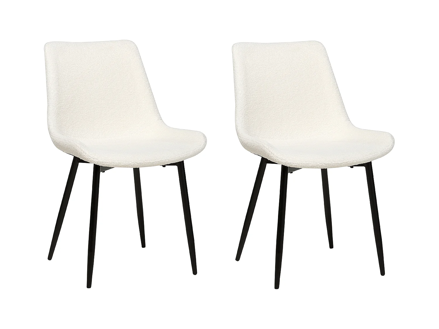 Lot de 2 chaises de salle à manger AVILLA Bouclé Blanc