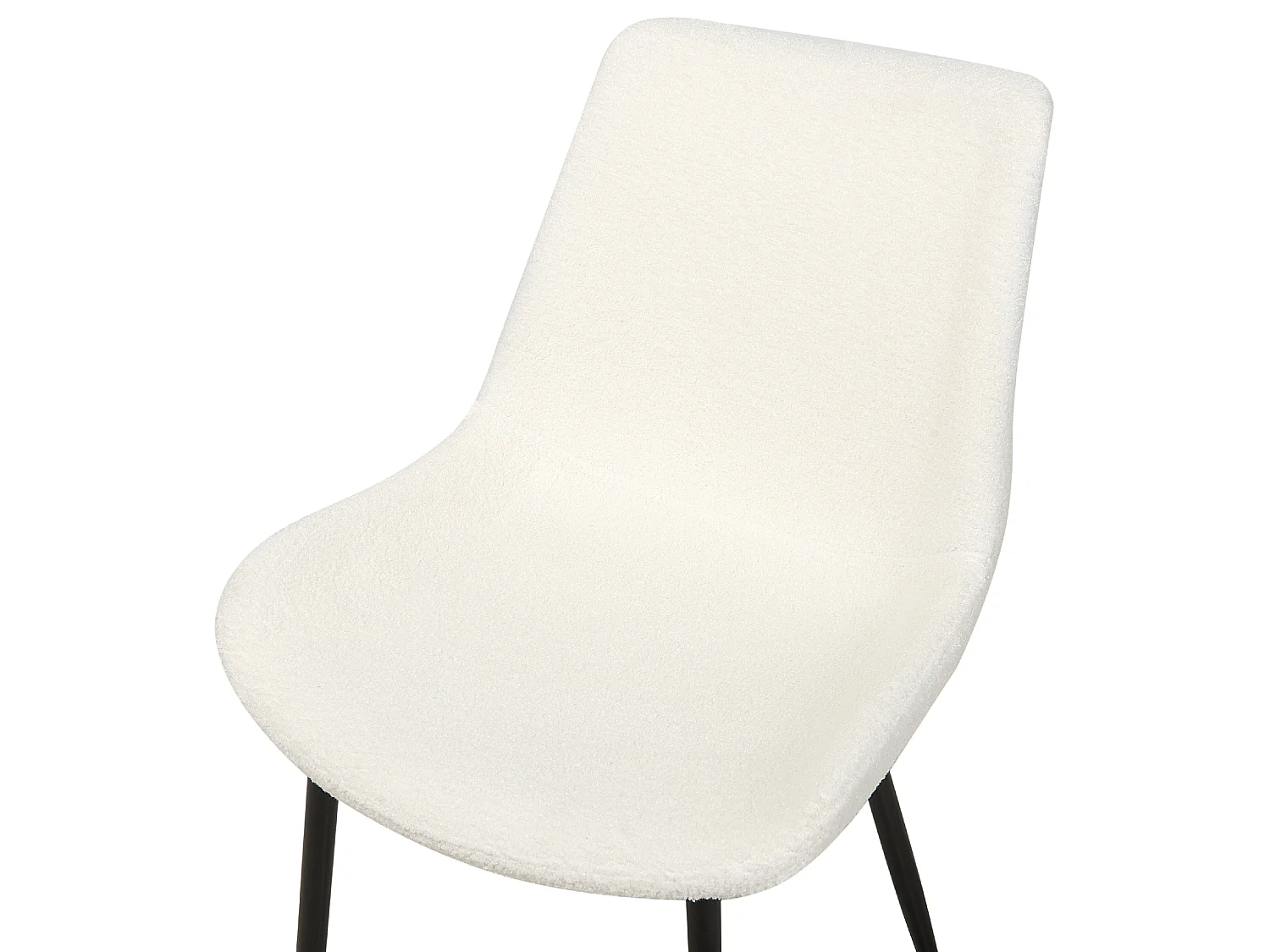 Lot de 2 chaises de salle à manger AVILLA Bouclé Blanc