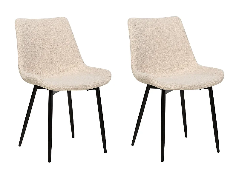 Set van 2 eetkamerstoelen AVILLA Bouclé Beige
