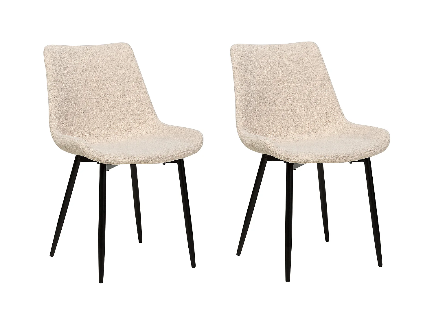 Lot de 2 chaises de salle à manger AVILLA Bouclé Beige
