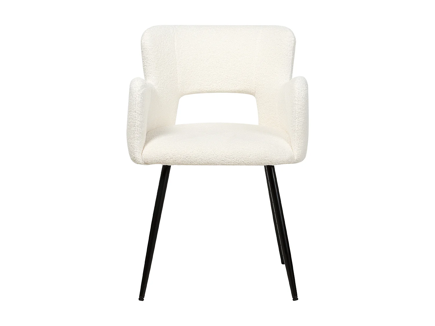 Lot de 2 chaises de salle à manger SANILAC Bouclé Blanc