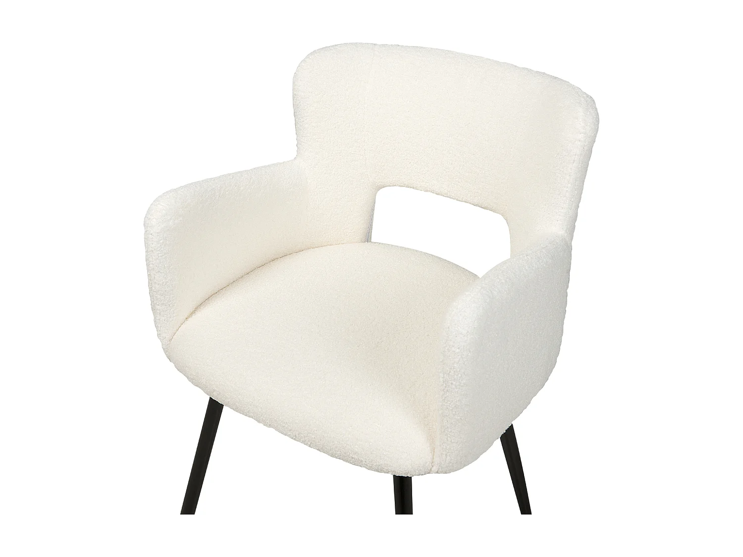 Lot de 2 chaises de salle à manger SANILAC Bouclé Blanc