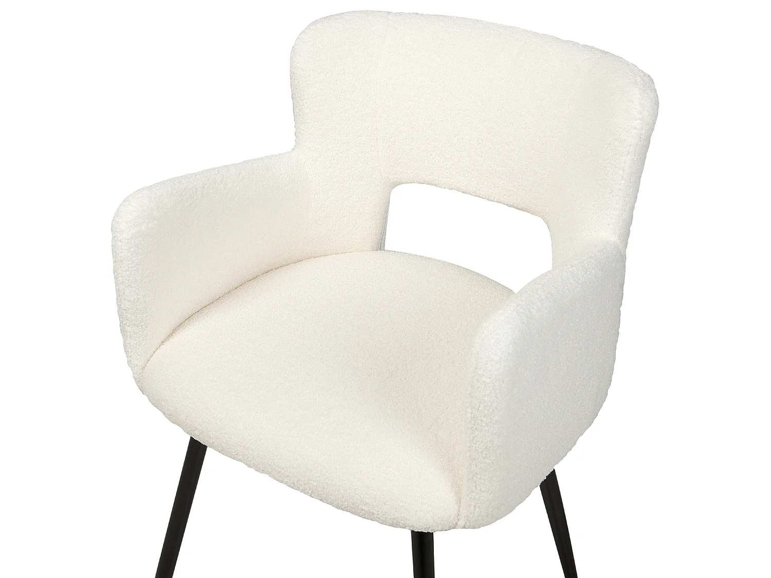 Set van 2 eetkamerstoelen SANILAC Bouclé Wit