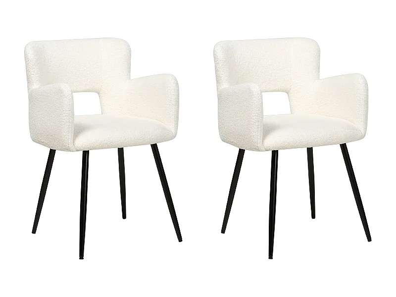 Set di 2 sedie da pranzo SANILAC Bouclé Bianco