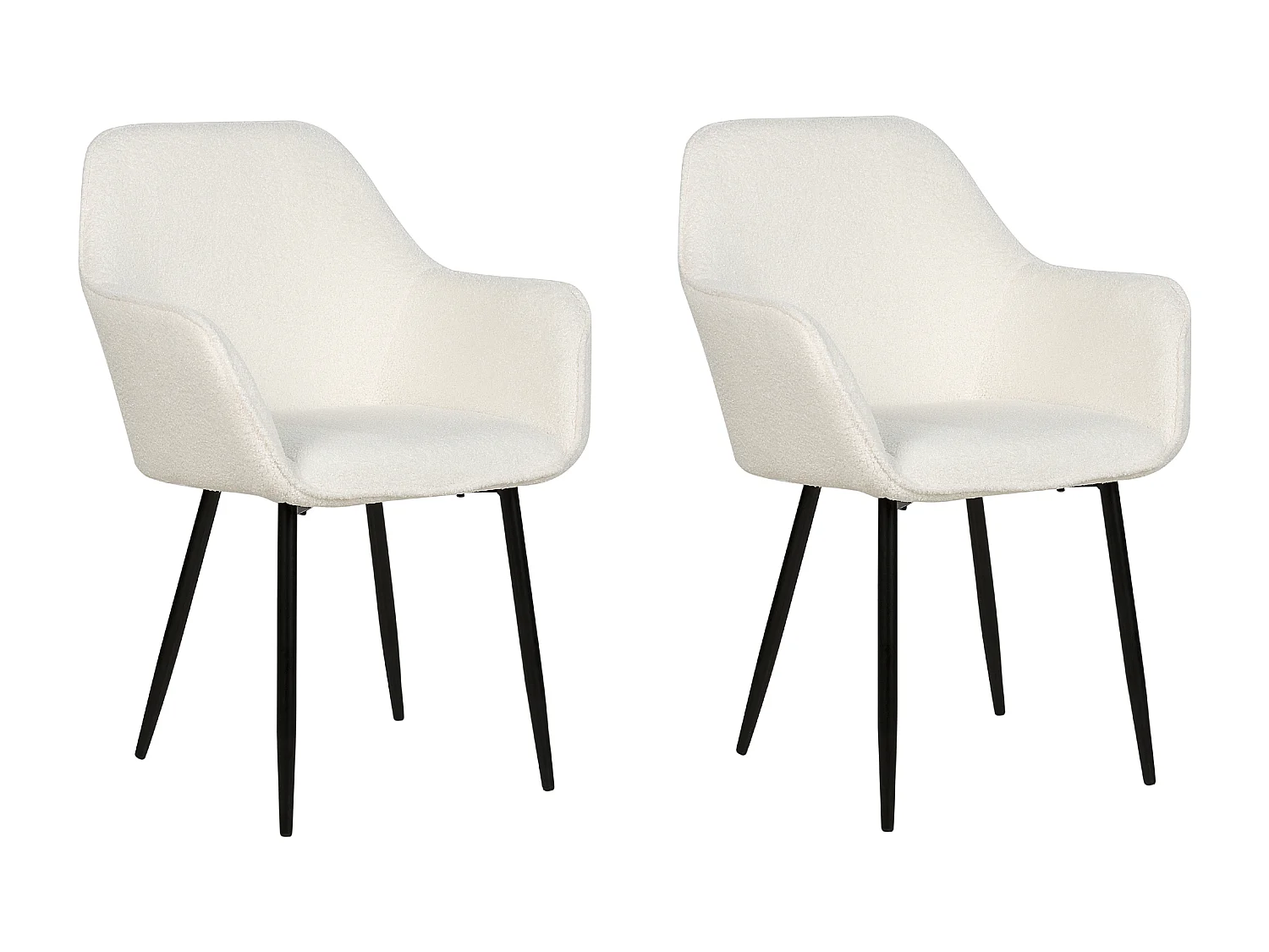 Set van 2 eetkamerstoelen ALDEN Bouclé Wit