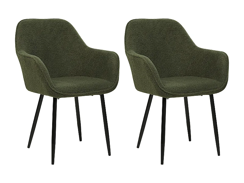 Set van 2 eetkamerstoelen ALDEN Bouclé Donkergroen